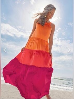 Soft Surroundings CeCe maxi dress is made of 100% silk